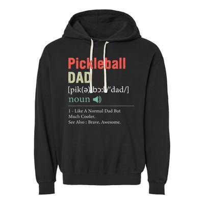 Pickleball Funny Pickleball Dad Definition Father's Day Garment-Dyed Fleece Hoodie
