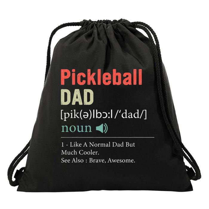 Pickleball Funny Pickleball Dad Definition Father's Day Drawstring Bag