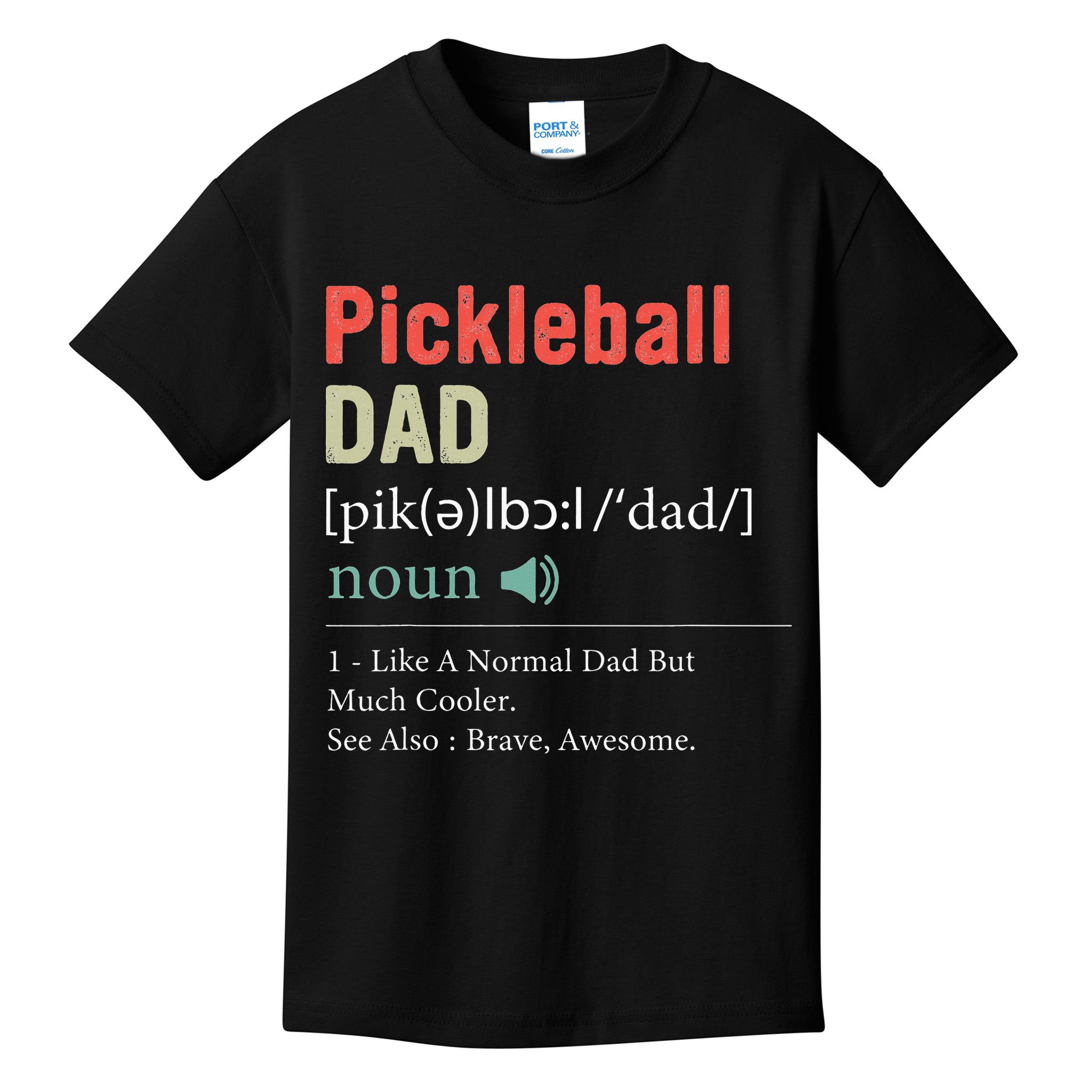Pickleball Funny Pickleball Dad Definition Father's Day Kids T-Shirt