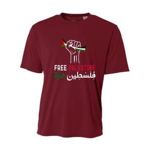 Palestine Free Palestine In Arabic Free Gaza Palestine Flag Support Performance Sprint T-Shirt