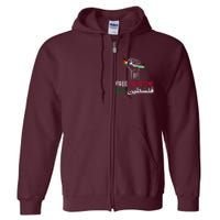 Palestine Free Palestine In Arabic Free Gaza Palestine Flag Support Full Zip Hoodie