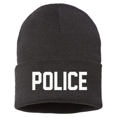 Police For Police Officer Halloween Costume Sustainable Knit Beanie