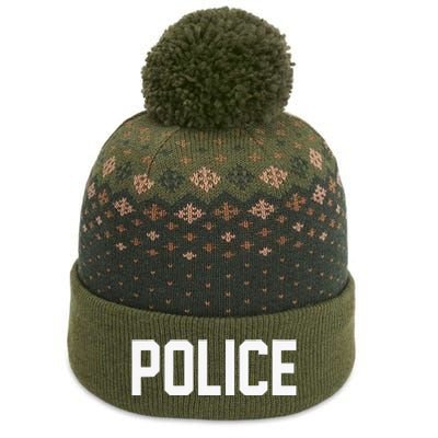 Police For Police Officer Halloween Costume The Baniff Cuffed Pom Beanie