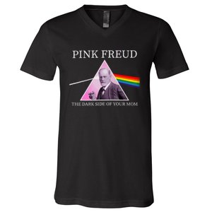 Psychology Freud Pink Dark Side Of The Mom Freudia V-Neck T-Shirt