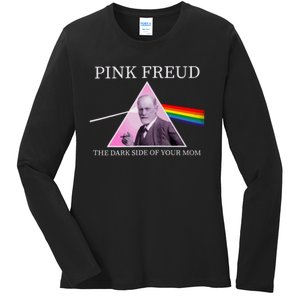 Psychology Freud Pink Dark Side Of The Mom Freudia Ladies Long Sleeve Shirt