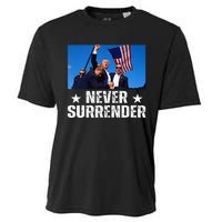 Pray For President Trump Never Surrender God Bless Trump Cooling Performance Crew T-Shirt