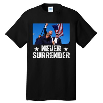 Pray For President Trump Never Surrender God Bless Trump Tall T-Shirt