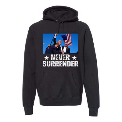 Pray For President Trump Never Surrender God Bless Trump Premium Hoodie