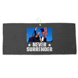 Pray For President Trump Never Surrender God Bless Trump Large Microfiber Waffle Golf Towel