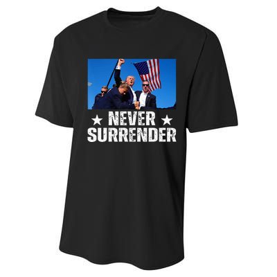 Pray For President Trump Never Surrender God Bless Trump Performance Sprint T-Shirt