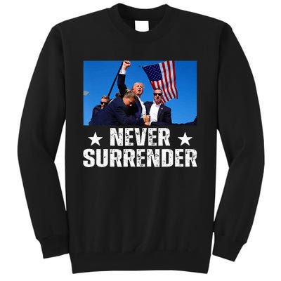 Pray For President Trump Never Surrender God Bless Trump Tall Sweatshirt