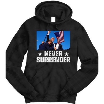 Pray For President Trump Never Surrender God Bless Trump Tie Dye Hoodie