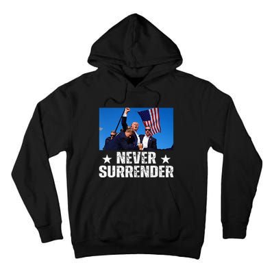 Pray For President Trump Never Surrender God Bless Trump Tall Hoodie