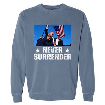 Pray For President Trump Never Surrender God Bless Trump Garment-Dyed Sweatshirt