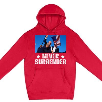 Pray For President Trump Never Surrender God Bless Trump Premium Pullover Hoodie