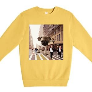 PUGZILLA Funny Pug For Dog Lovers To Halloween Premium Crewneck Sweatshirt