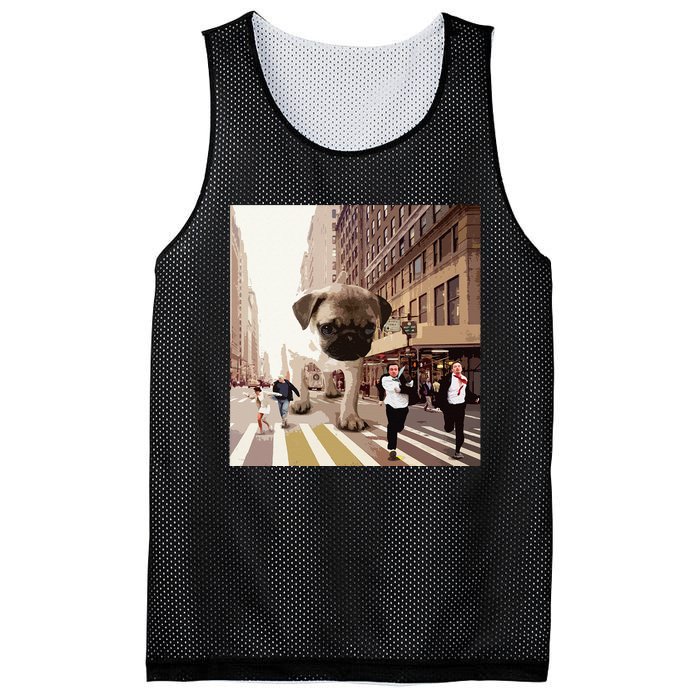 PUGZILLA Funny Pug For Dog Lovers To Halloween Mesh Reversible Basketball Jersey Tank