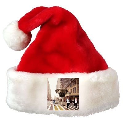 PUGZILLA Funny Pug For Dog Lovers To Halloween Premium Christmas Santa Hat