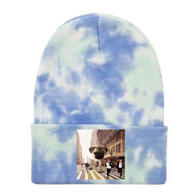 PUGZILLA Funny Pug For Dog Lovers To Halloween Tie Dye 12in Knit Beanie