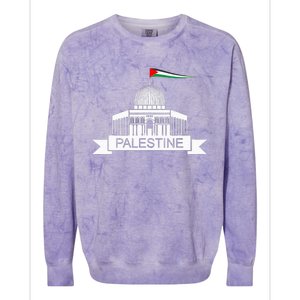 Palestine Free Palestine In Arabic Free Gaza Palestine Flag Colorblast Crewneck Sweatshirt