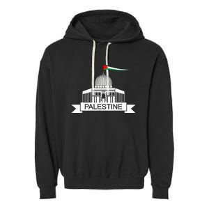 Palestine Free Palestine In Arabic Free Gaza Palestine Flag Garment-Dyed Fleece Hoodie