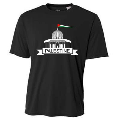 Palestine Free Palestine In Arabic Free Gaza Palestine Flag Cooling Performance Crew T-Shirt