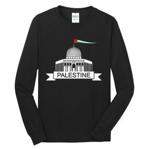 Palestine Free Palestine In Arabic Free Gaza Palestine Flag Tall Long Sleeve T-Shirt