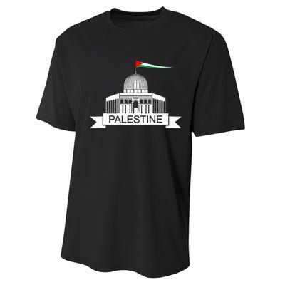 Palestine Free Palestine In Arabic Free Gaza Palestine Flag Performance Sprint T-Shirt