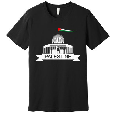 Palestine Free Palestine In Arabic Free Gaza Palestine Flag Premium T-Shirt