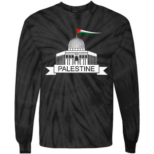 Palestine Free Palestine In Arabic Free Gaza Palestine Flag Tie-Dye Long Sleeve Shirt