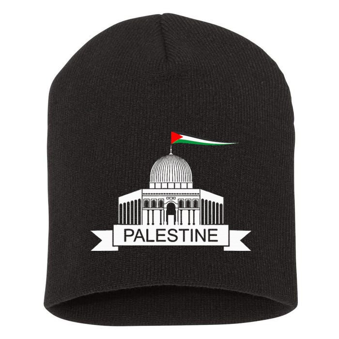 Palestine Free Palestine In Arabic Free Gaza Palestine Flag Short Acrylic Beanie