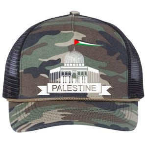 Palestine Free Palestine In Arabic Free Gaza Palestine Flag Retro Rope Trucker Hat Cap