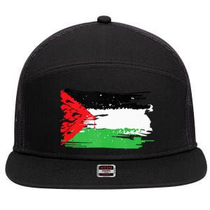 Palestine Flag 7 Panel Mesh Trucker Snapback Hat