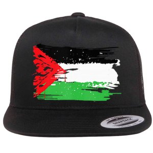 Palestine Flag Flat Bill Trucker Hat