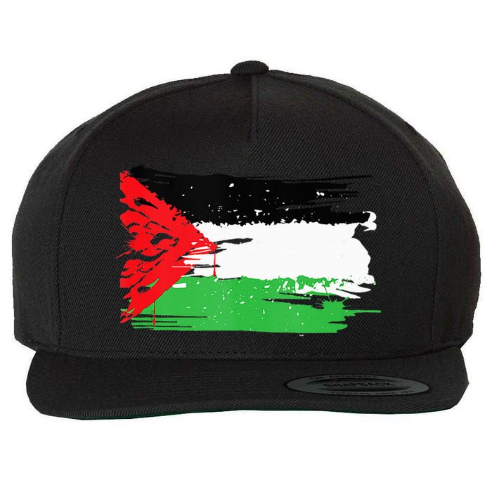 Palestine Flag Wool Snapback Cap