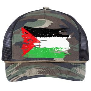 Palestine Flag Retro Rope Trucker Hat Cap