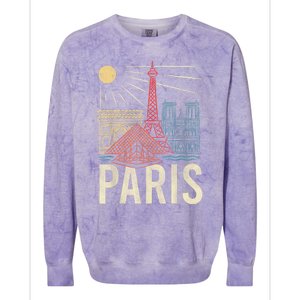 Paris France Paris Vacation Eiffel Tower Paris Souvenir Colorblast Crewneck Sweatshirt