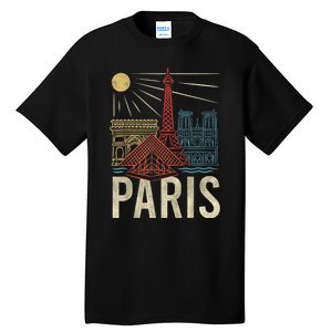 Paris France Paris Vacation Eiffel Tower Paris Souvenir Tall T-Shirt