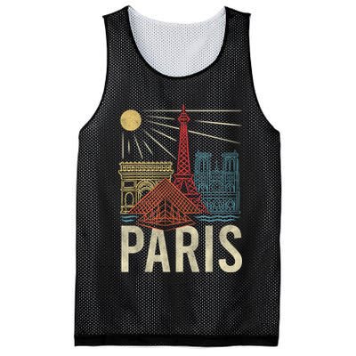Paris France Paris Vacation Eiffel Tower Paris Souvenir Mesh Reversible Basketball Jersey Tank