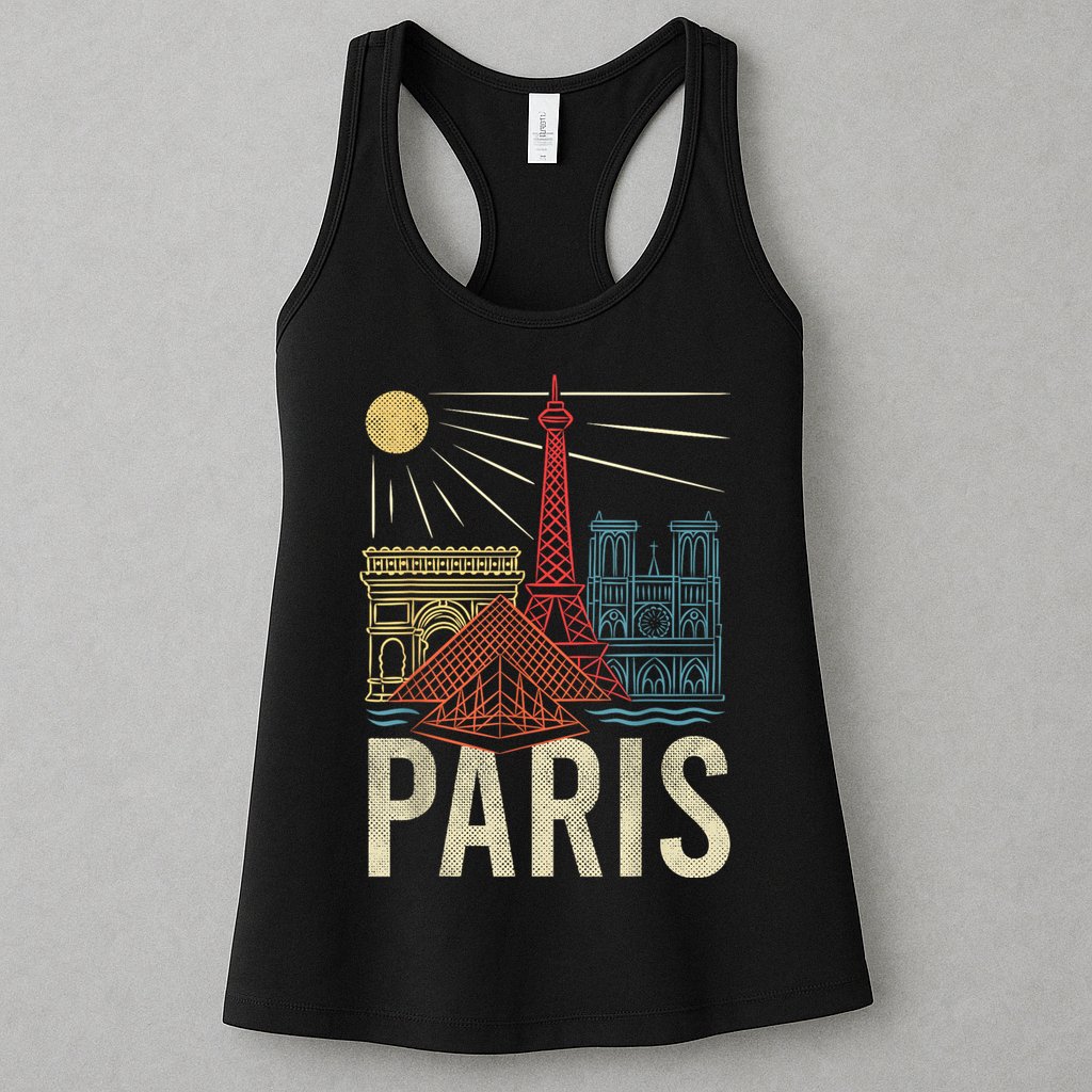 Paris France Paris Vacation Eiffel Tower Paris Souvenir Womens Tank Top