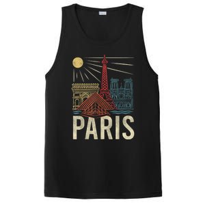 Paris France Paris Vacation Eiffel Tower Paris Souvenir PosiCharge Competitor Tank