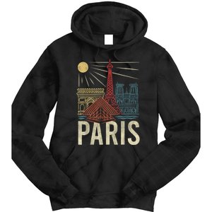 Paris France Paris Vacation Eiffel Tower Paris Souvenir Tie Dye Hoodie