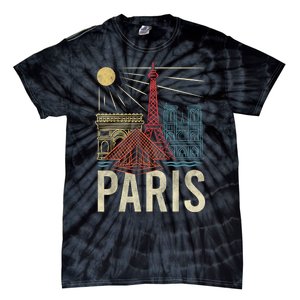 Paris France Paris Vacation Eiffel Tower Paris Souvenir Tie-Dye T-Shirt