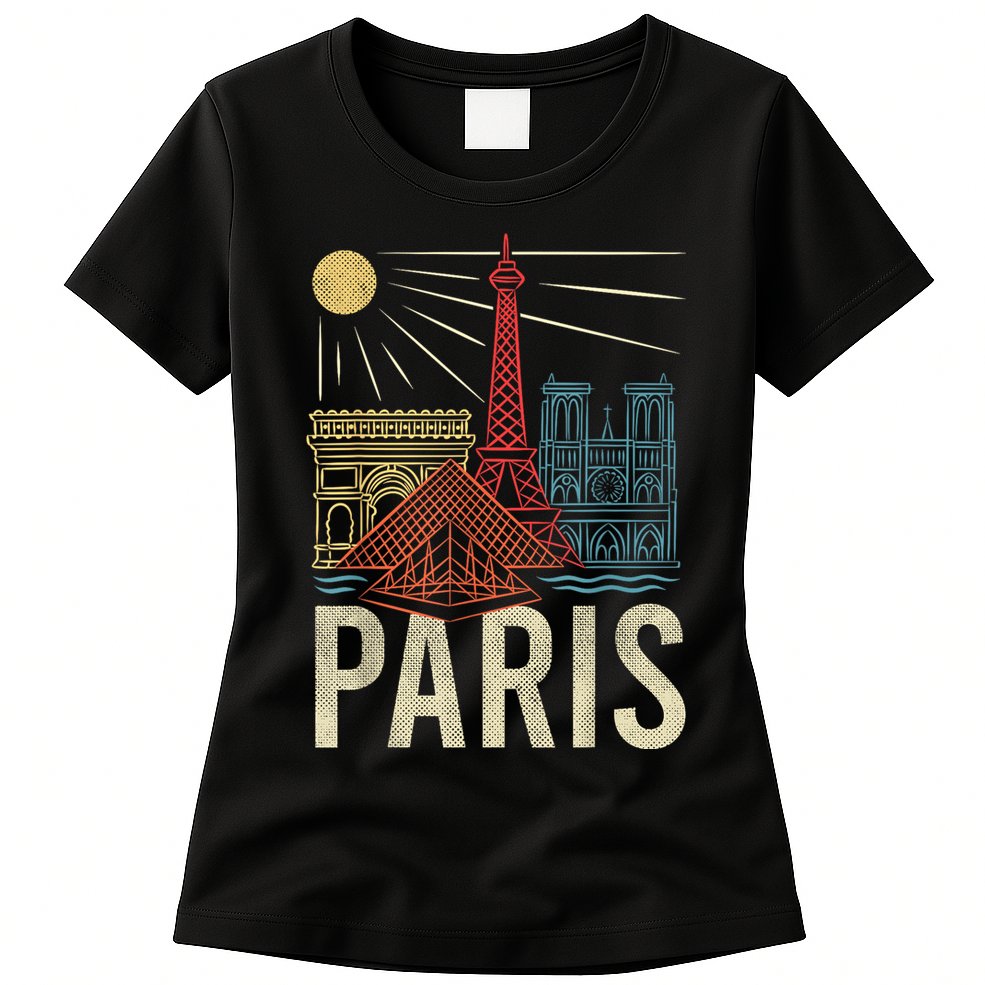 Paris France Paris Vacation Eiffel Tower Paris Souvenir Womens T-Shirt