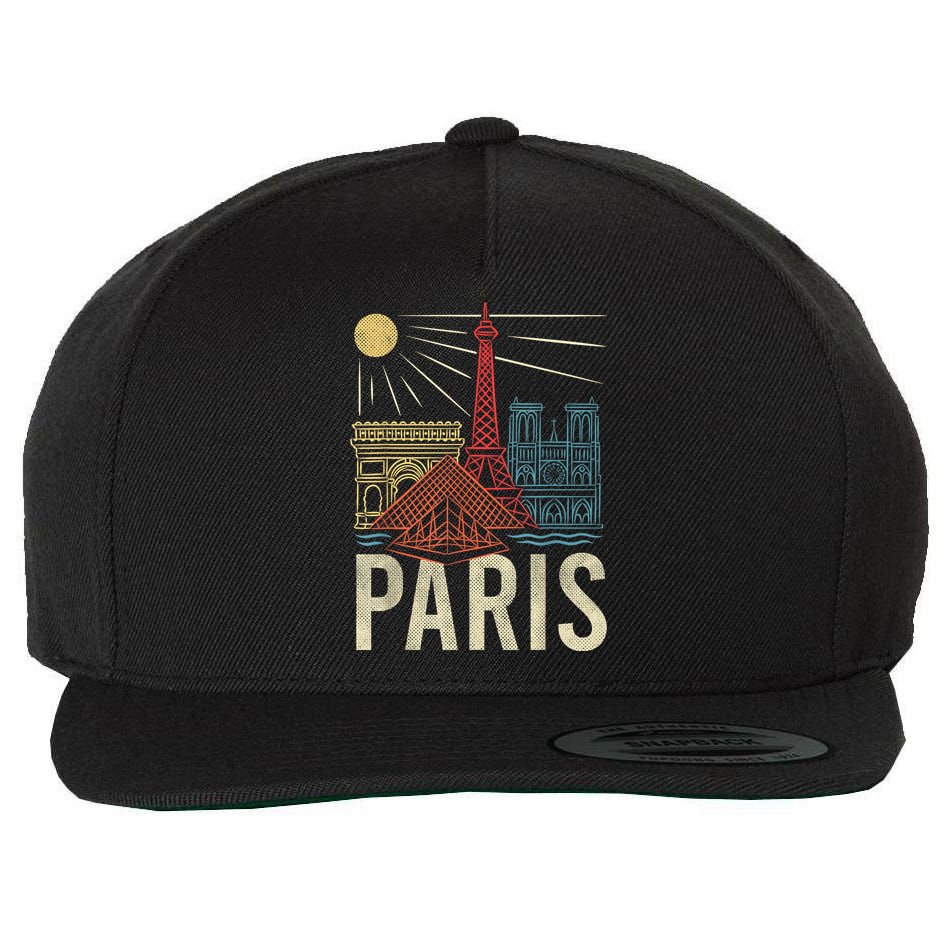 Paris France Paris Vacation Eiffel Tower Paris Souvenir Wool Snapback Cap