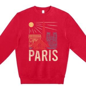 Paris France Paris Vacation Eiffel Tower Paris Souvenir Premium Crewneck Sweatshirt