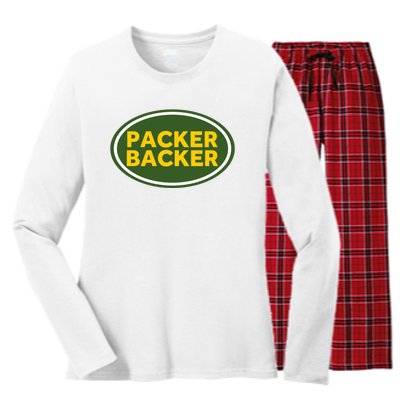 Packer Football Women's Long Sleeve Flannel Pajama Set 