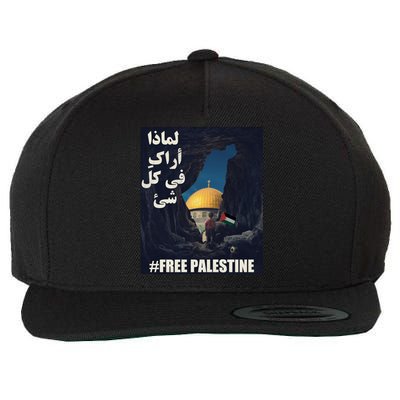 Palestine Flag Palestine Map Free Gaza Palestine Arabic Cool Gift Wool Snapback Cap