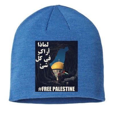 Palestine Flag Palestine Map Free Gaza Palestine Arabic Cool Gift Sustainable Beanie