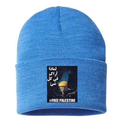 Palestine Flag Palestine Map Free Gaza Palestine Arabic Cool Gift Sustainable Knit Beanie